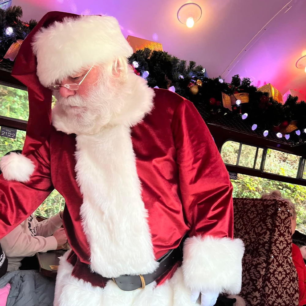 Santa on board The Polar Express Train Ride South Devon