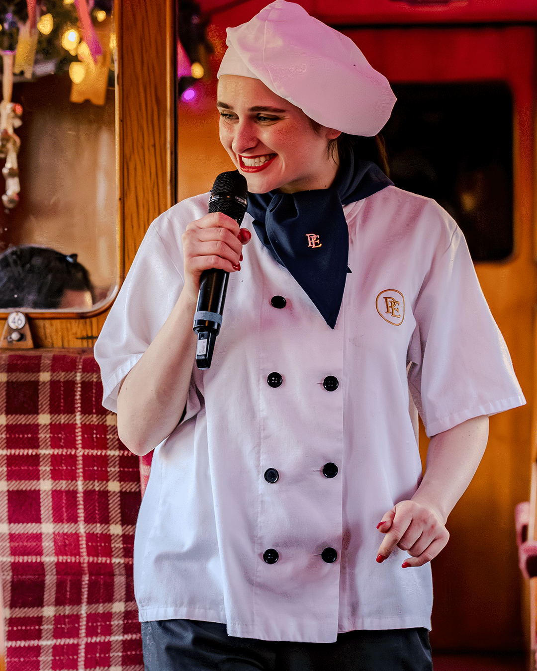 chef on board the polar express train ride